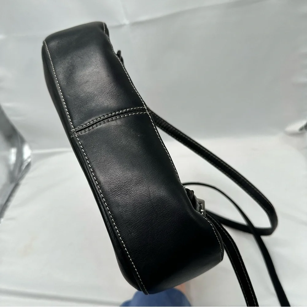 Donald J Pliner vintage black leather backpack clutch